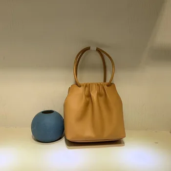 

2020Luxury Pearl Bucket Designer High Fashion Spring and Summer New Style Pleated Casual Simple Tote Shoulder Bag Womens Totes