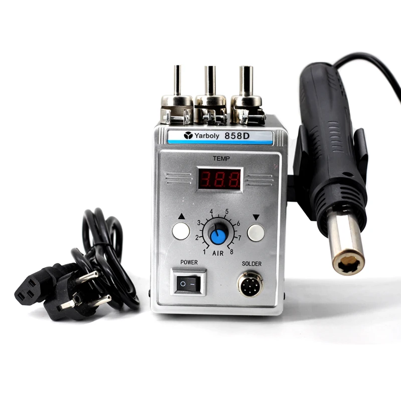 858D пистолет горячего воздуха Портативная паяльная станция BGA фен для пайки VS 8858