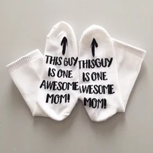 Хлопковые носки с буквами классная мама папа носки Веселые Игровые Носки подарок матери носки новинка сумасшедшие печатные носки