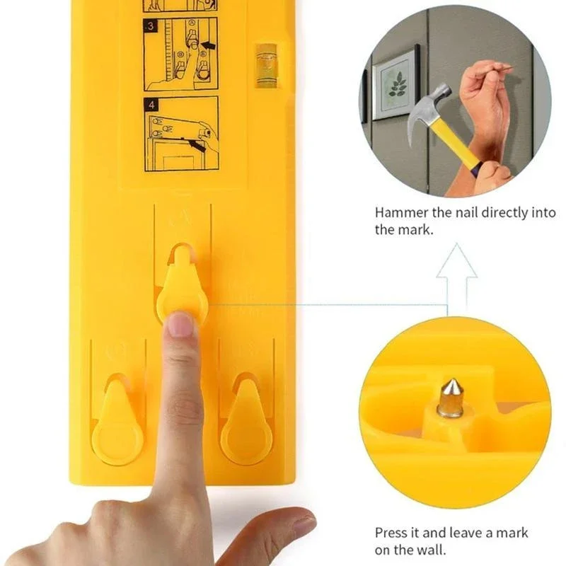 

New DIY Photo Frame Level Ruler Picture Frame Hanger Hooks Easy Wall Hanging Tools Photo Hang Levels Ruler Multi-Tool