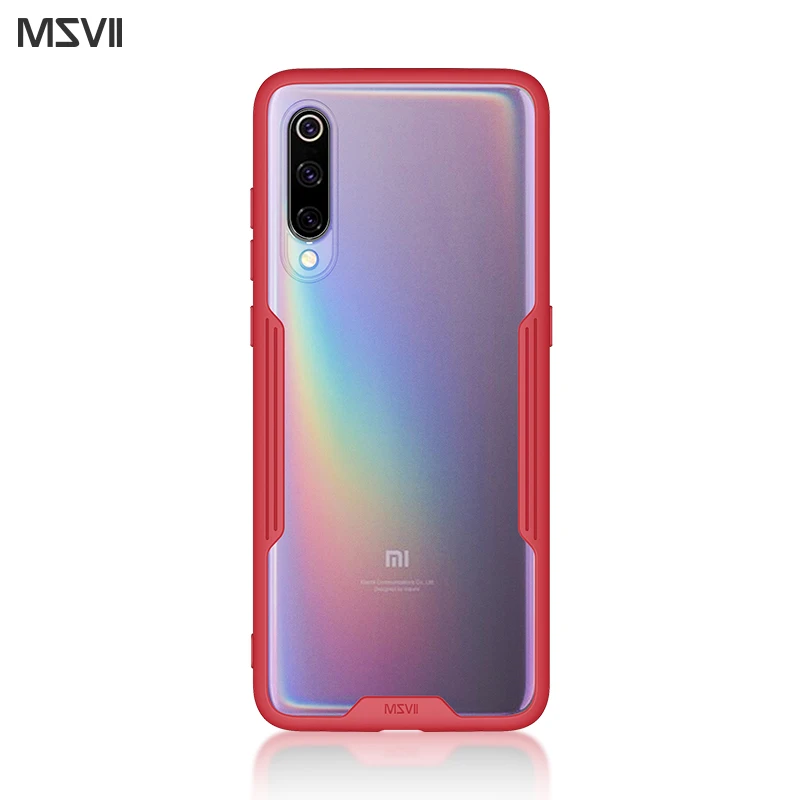 Красный Чехол Msvii для Xiaomi Mi 9 чехол 360 ручек на выбор для Xiaomi Mi 9 SE чехол силикон для Xiaomi Mi 9 чехол Защитный армированный Capa, Coque, funda - Цвет: Красный