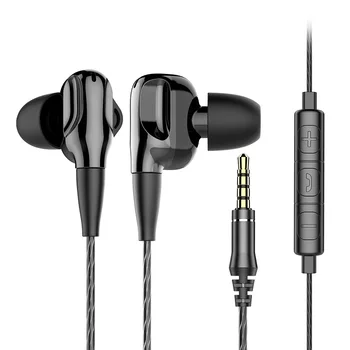 

HiFi Headset Double-action Coil Wire-controlled Earphone 2019 New Fashion In-ear Earphone