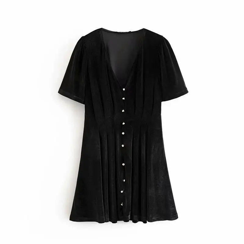 AAZZ50 9491 Европейское и американское модное бархатное мини платье|Куртки| |