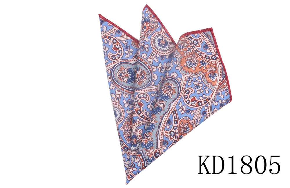 KD1805 Фирменные повседневные хлопковые носовые платки для мужчин, с цветочным принтом, карманные, квадратные, мужские, для свадебной вечеринки, носовые платки, полотенца - Цвет: KD1805