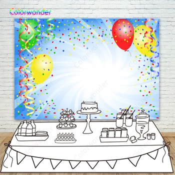 

Colorful Balloons Baby Birthday Party Celebration Ribbons Polka Dots Poster Photography Backdrops Photo Backgrounds Photo Studio
