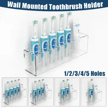 

1/2/3/4/5 Wall Mounted Toothbrush Holder Electric Toothbrush Storage Holder Toothpaste Organiser Rack Bathroom Tools Set