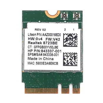 

Wireless Adapter for Realtek RTL8723BE 802.11N WiFi Card Bluetooth 4.0 NGFF Card SPS 843338-001 300Mbps