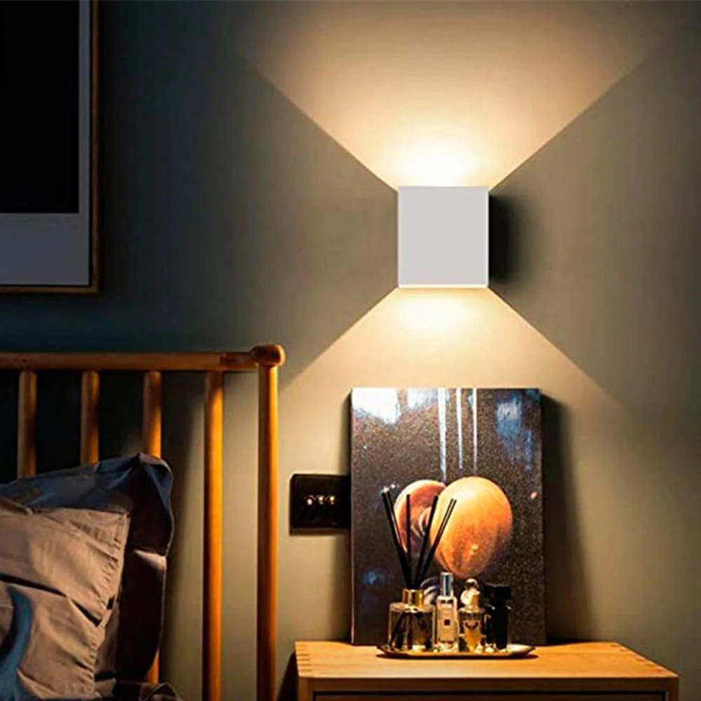 Lámpara noche para pared interior, cálida de pared de aluminio, estilo moderno conciso, pasillo, sala de dibujo, dormitorio, TV, envío de noche LED| - AliExpress