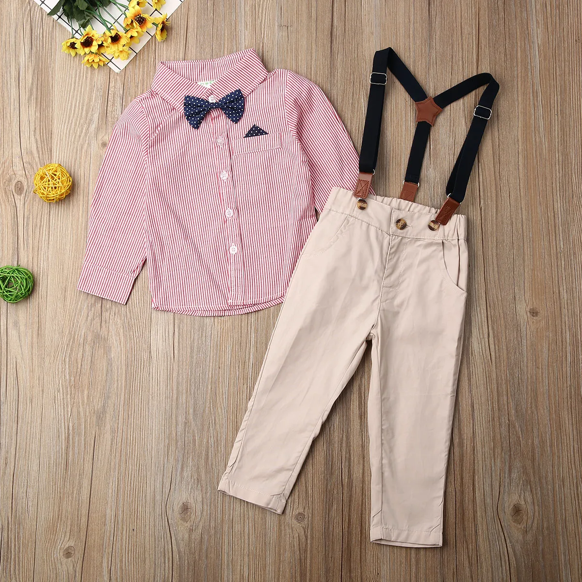 CANIS/милый осенний костюм джентльмена с длинными рукавами для маленьких мальчиков футболка с галстуком-бабочкой комплект одежды из топа и штанов