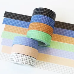 Klebeband – bande adhésive Washi à grille, ruban de masquage coloré, mignon, Washitape Papeleria, papeterie décorative coréenne 