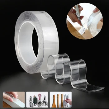 

Nano-No Trace Paste Removable Glue Cleanable Household Transparent Magic Nano Tape Washable Reusable Double-Sided Tape Adhesive