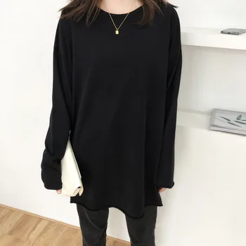 

New Cotton Long Sleeve Cardigan Women's Pure Color Sweatshirt 2019 gray