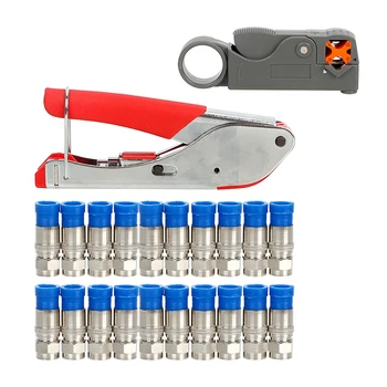 

NICEYARD Coaxial Cable Wire Stripper Crimping Pliers Wire Stripping Pliers Kit Compression F Connector Tool