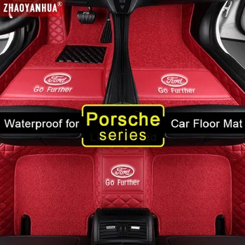 

3D Waterproof Car Mats for Porsche 911 Cayenne 958 957 955 Boxster Cayman Macan Panamera Accessories Leather floor mat Carpet