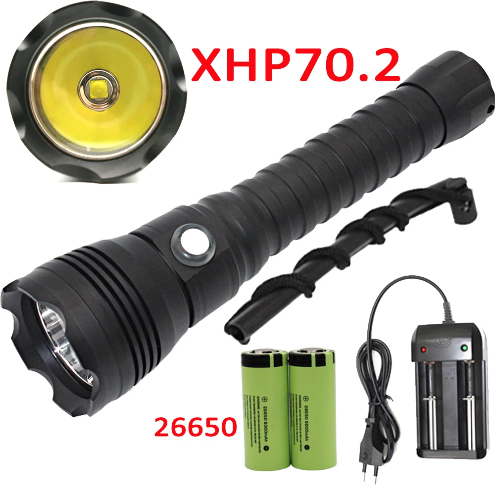 Светодиодный фонарик для подводного плавания XHP70.2 100 м XHP70 фонарь дайвинга