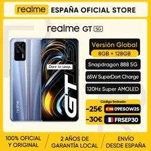 Global Version realme GT 5G 8G 128G Snapdragon 888 5G Smartphone 6.43'' 120Hz AMOLED 65W DartCharge 64MP 4500mAh NFC