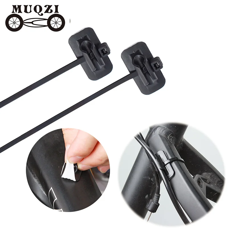 MUQZI 4PCS Bike Shift Brake Cables Clamp Brake Housing Hose Guide Cable Buckle MTB Road Bicycle Frame Cable Fixed Parts