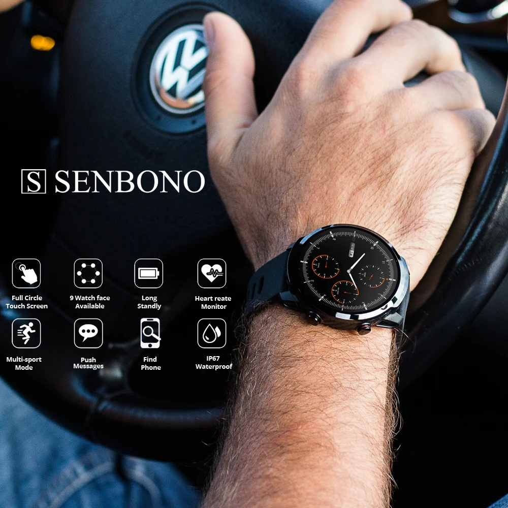 Умные часы SENBONO S10 plus с сенсорным экраном спортивные для мужчин и женщин