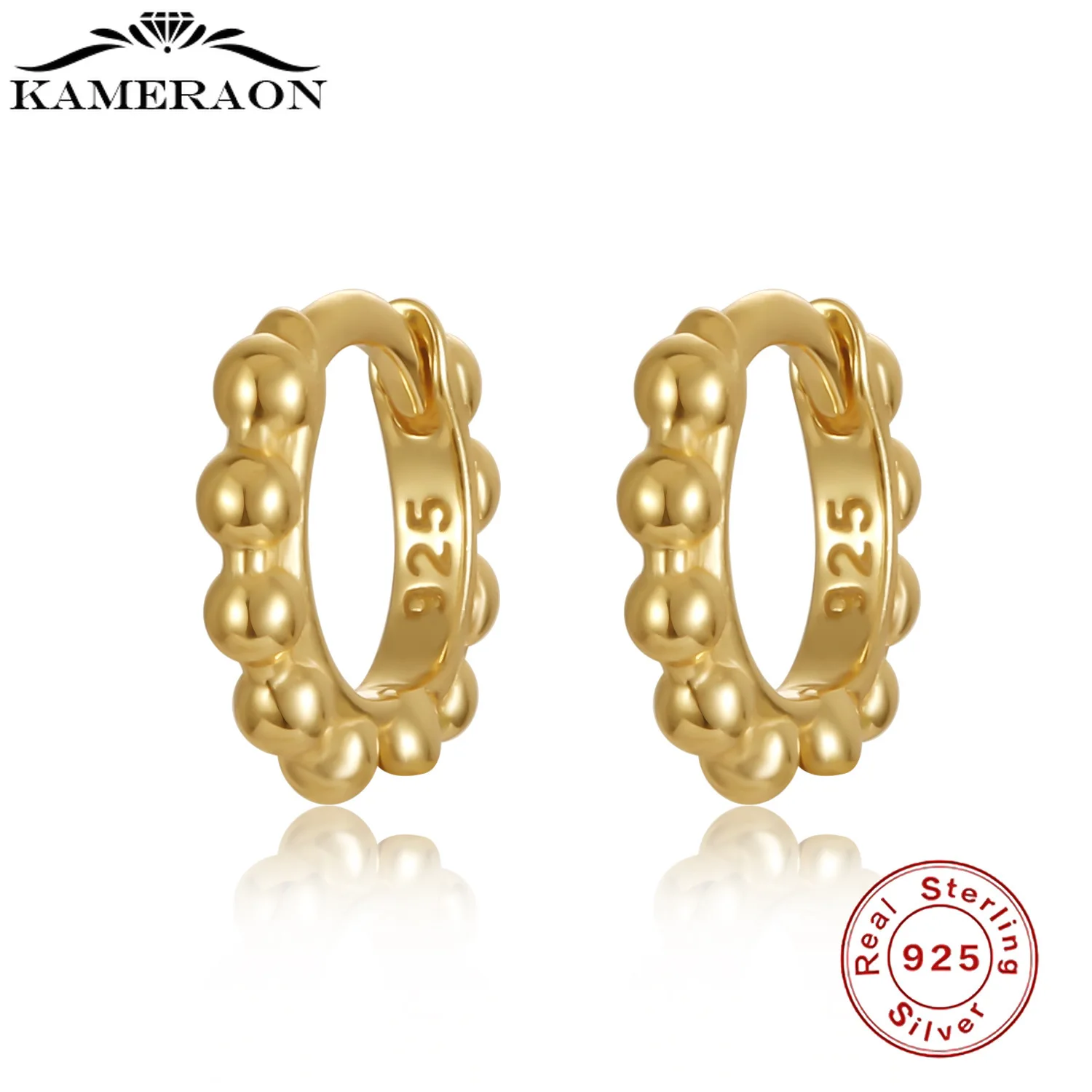 

Hot Sale 925 Sterling Silver Earring Gold Color Small Circle Hoop Earrings For Women Birthday Simple Noble Jewelry Gift NO.7