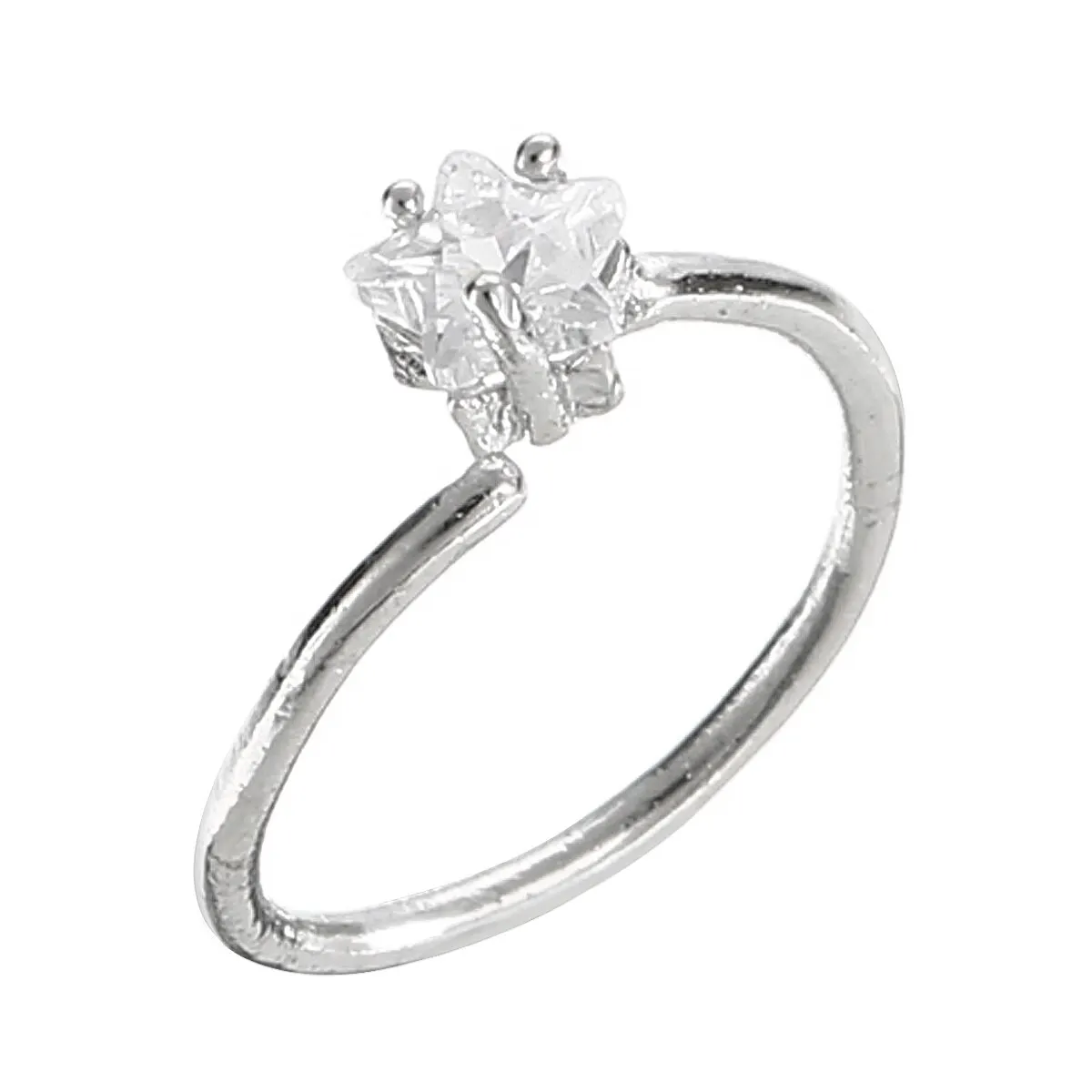1Pcs Fashion Stainless Steel Nose Hoop Ring Shellhard Small Thin Star Crystal Rhinestone Nose Rings For Women Body Jewelry