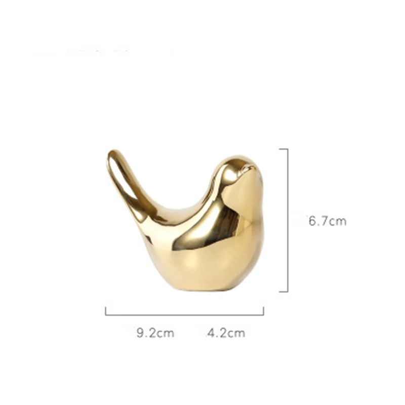 Gold M VILEAD 9,8 см Керамические Золотые фигурки птиц Скандинавское современное искусство золотые мягкие украшения Креативные украшения фигурки животных ручной работы подарок Hogar - Цвет: Gold M