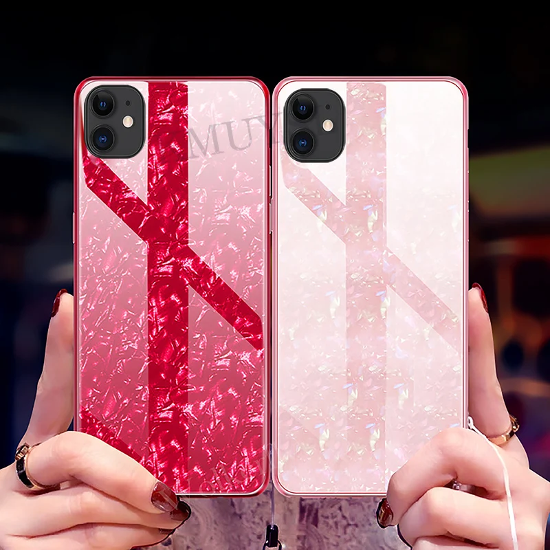 Чехол для iPhone 11 Pro Max блестящий чехол для iPhone 8 6S 6 7 Plus мраморный закаленное стекло чехол для iPhone X XR XS Max