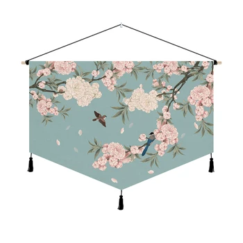 

Flower Fabric Home Art Painting Wall Mural Cloth Restaurant Bar Hanging Picture Tapestry Flag Bedroom Fresco