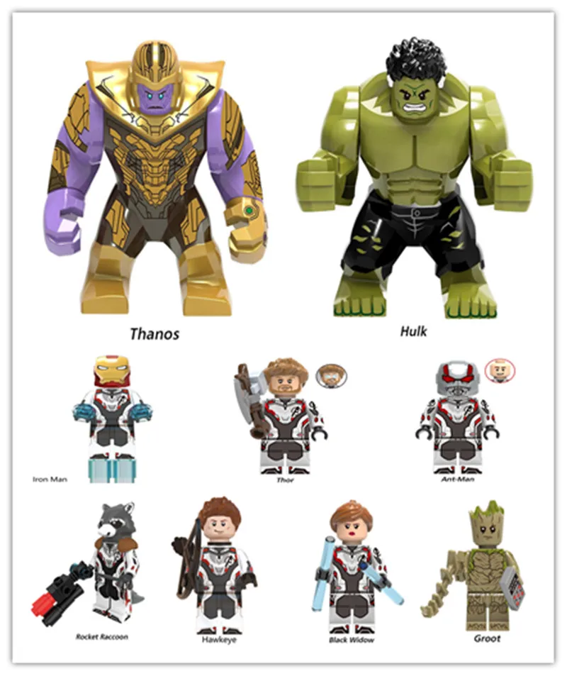 

Disney Super Heroes toys Avengers Endgame Iron Man Thanos Thor War Machine spiderman Captain America Hulk toy doll Bricks rarest