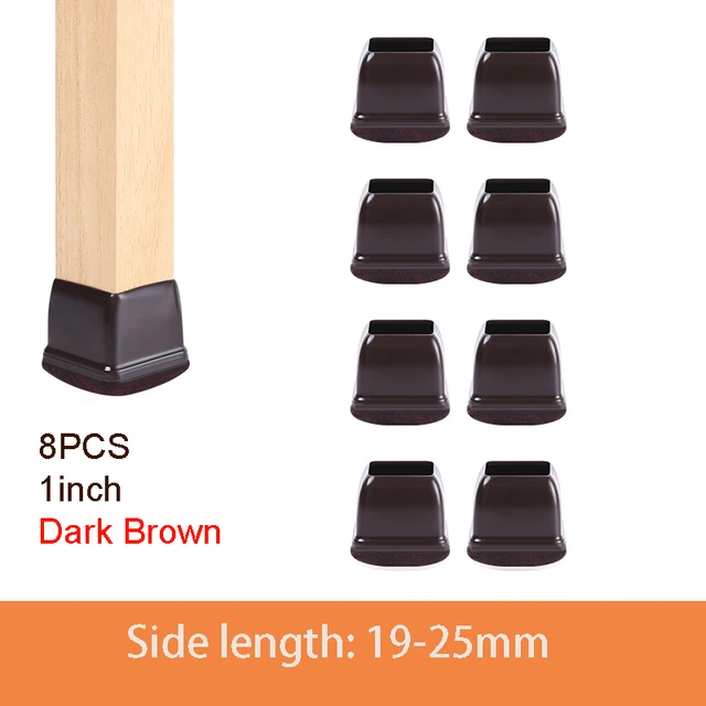 Table Chair Leg Protector Covers Thick Rubber Felt Bottom Furniture Pads Floor Protectors Feet Caps No Scratches Reduce Noice Side Length 19-25mm