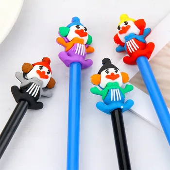 

50PCS Cartoon Funny Expression Neutral Pen Christmas Gift Circus Clown Gel Pens Christmas Black Wholesale 0.5mm Stationery