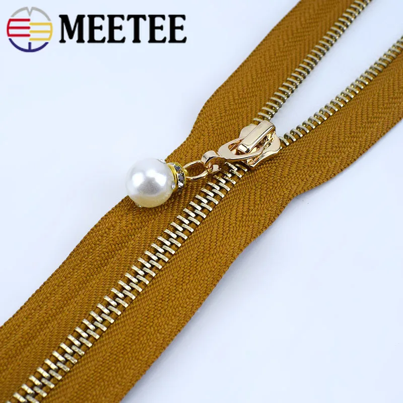 Meetee 85 см 1/2 шт 5# металлическая молния золотые зубы открывающийся автоматический замок молния для пуховика длинное пальто одежда сумки шитье DIY аксессуары