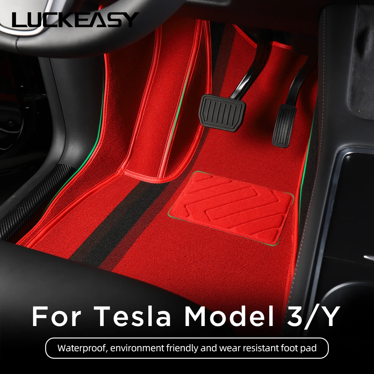 US $21.46 LUCKEASY Floor Mat Front Rear Trunk Mat For Tesla Model3 ModelY 20172021 Wear Resistant Environmental Car Accessories Interior