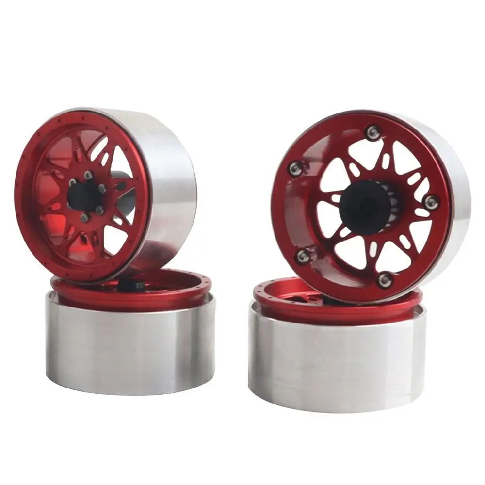 

4PCS Wheel Rim Wheel Hub Climbing Car Tires Rock Car Bead Lock Parts Accessories For 1/10 RC Car Crawler D90 Axial SCX10