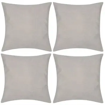 

4 beige Pillow covers linen look 80x80 cm