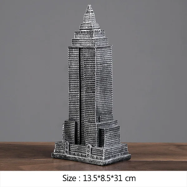 Европейская Статуя Свободы Миниатюрная модель Парижская башня Империя State Building Art Скульптура для украшения дома подарки на день рождения - Цвет: ESB-A