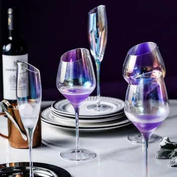 

Rainbow ion plating crystal glass wine tilt glasses wine glass cup champagne glass bar party home drinking utensils WF622945