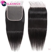 Silkswan волосы прямые 6*6 закрытие шнурка 8-26 дюймов натуральный цвет бразильский средний коэффициент remy волосы верхнее закрытие с детскими волосами