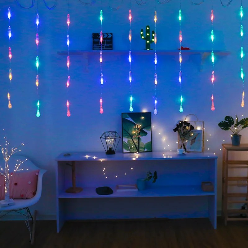 INS Christmas Lights Decor Led Dripping Curtain Lights Home Holiday
