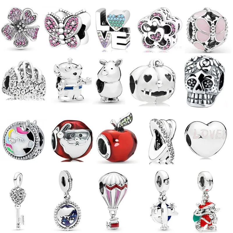 

2019 new free shipping christmas santa claus skull apple pimpkin love bead fit Original Pandora charms silver 925 bracelet X018