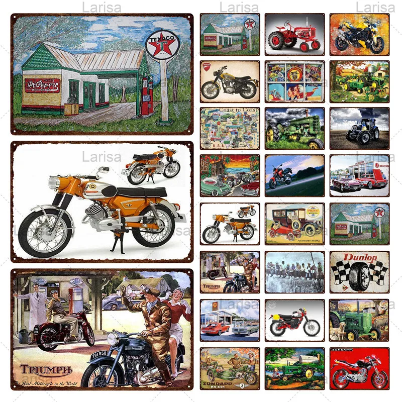 

Retro Motor Metal Sign Plate Metal Vintage Palque Tin Sign Poster Garage Home Club Wall Metal Decor