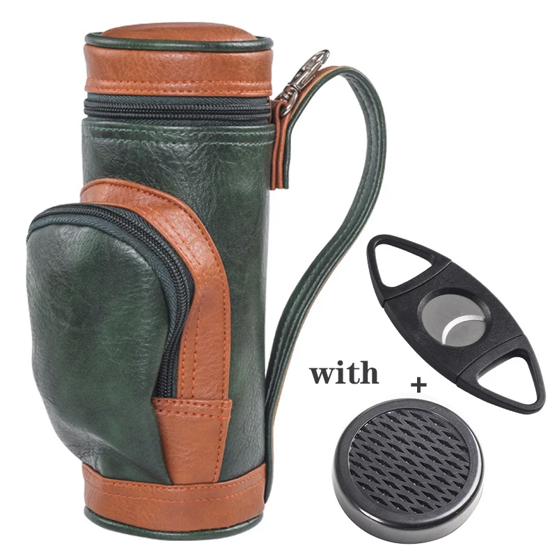 2022New1setGolfBagCigarCaseHolderwithBagClipCigarCutterand
