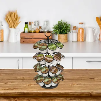 

Spinning Coffee Pod Holder Carousel Storage Coffee Pod Capsule Kitchen Organizer Container Compatible With 36 Pcs Capsules