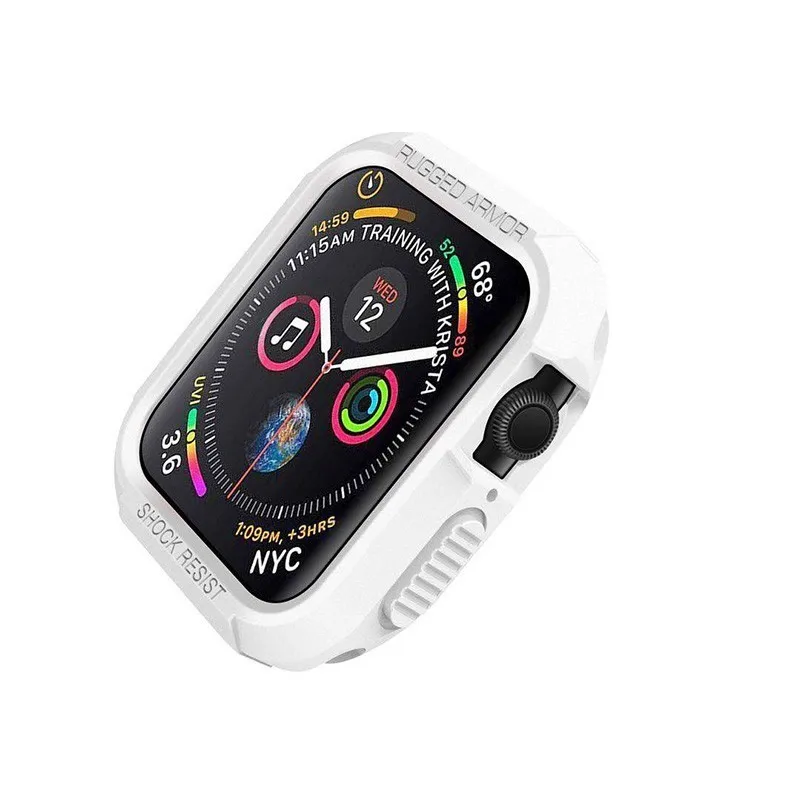 Резиновый чехол для apple watch band correa apple watch 4, 40 мм, 44 мм, защитный чехол из ТПУ, прочная защитная крышка для экрана - Цвет ремешка: white