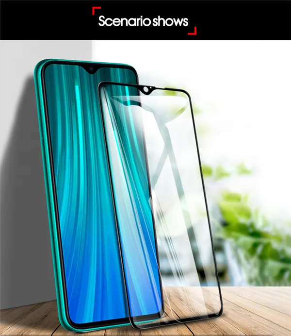 9D Защита экрана на для Redmi note 8 8t Xiaomi Redmi note 8 Pro закаленное стекло для Xiaomi-Redmi-note-8 Pro защитное стекло стекло на для Сяоми ксиоми Редми Ноут 8 про - Цвет: black 9D