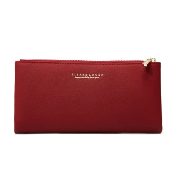 

Fashion Women Wallets PU Leather Clutch Zipper Wallet For Bifold Long Coin Purse Card Slots Holder Solid Color Credit Card Bag