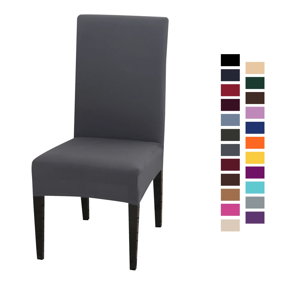 Universal Removable Solid Color Dining Room Wedding Banquet Chair Seat Protector