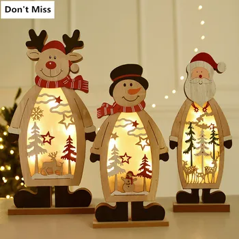 

Wood Christmas Decorations Figurines Christmas Dolls Xmas Tree Decorations Santa Claus Snowman Elk Decoration Kids New Year Gift