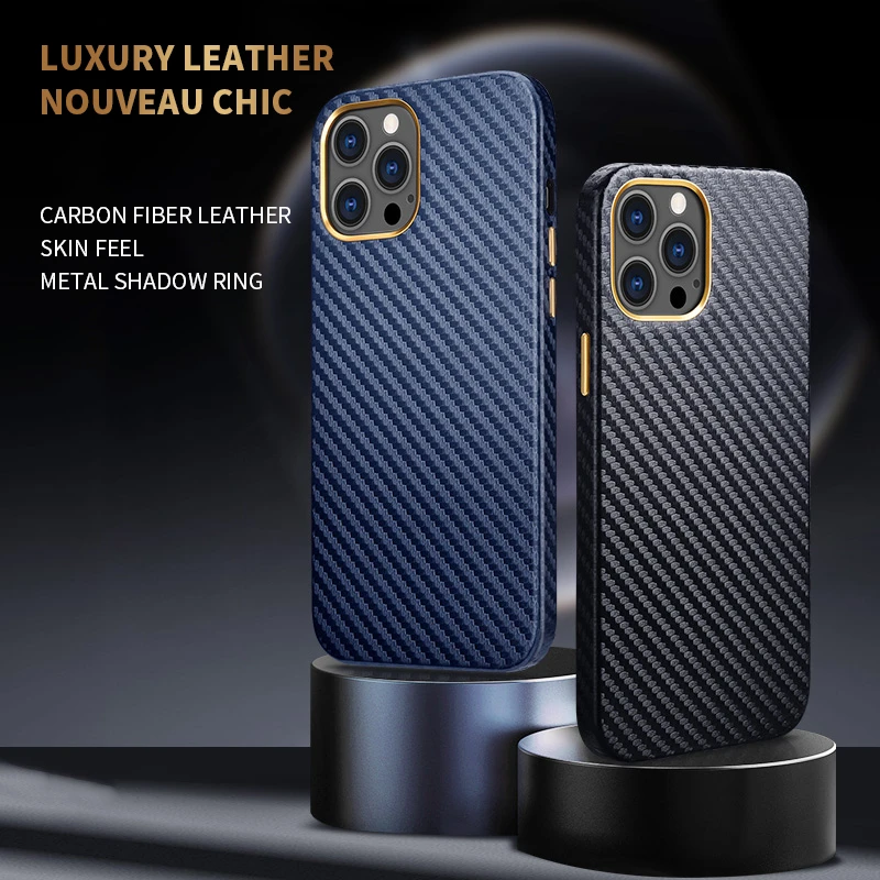 Carbon Fiber Shockproof Case for iPhone 13 Pro Max Case 360 Full
