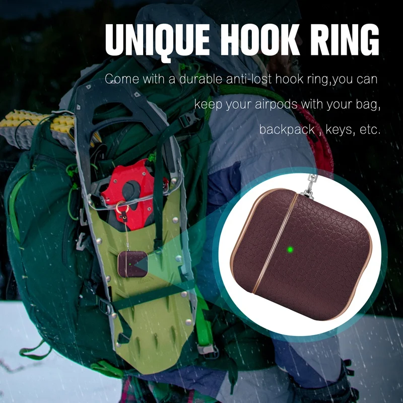 For 1 2 Generation Earphone Cover Leather Protective Cover Litchi Pattern Wireless Headphone Cases