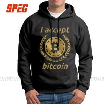 

I Accept Bitcoin Digital Currency Funny Man Sweatshirt Unique Pure Cotton Hoodie Travel Hooded Tops